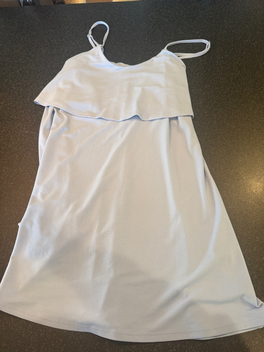 Express Light Blue Spaghetti Strap Layered Dress